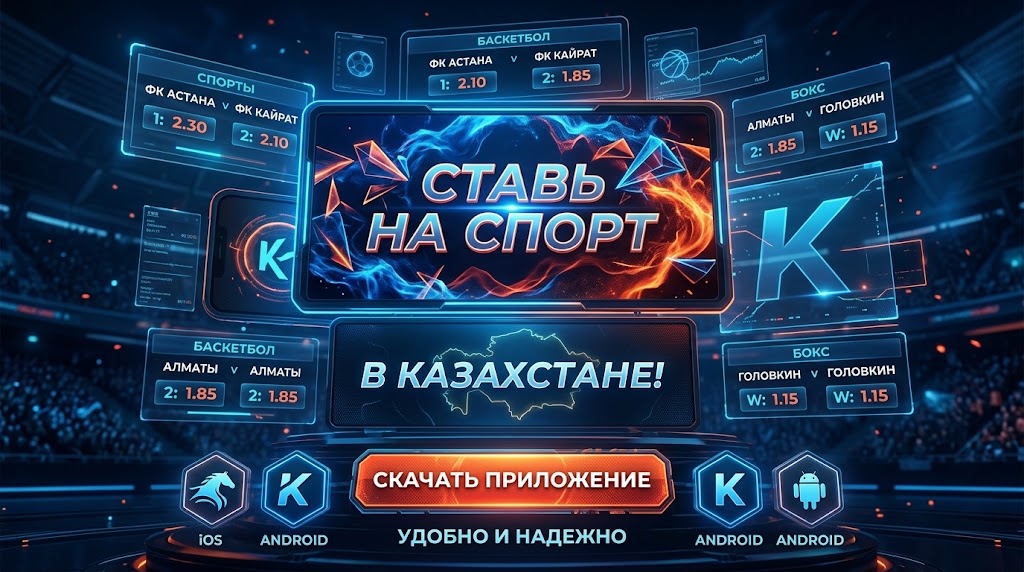 Цифровая линия ставок на спорт в Казахстане с панелями коэффициентов и картой страны